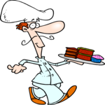 Chef Serving Dessert Clip Art