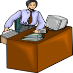 Man at Computer 11 Clip Art