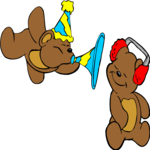 Teddy Bear & Horn Clip Art