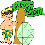 08 August - Peridot Clip Art
