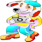 Dog with Camera Clip Art