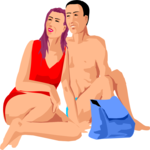 Couple on Beach 6 Clip Art