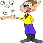 Space Alien Juggling Eyes Clip Art