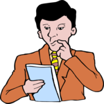 Businessman with Document 2 Clip Art