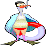 Swimmer - Bird Clip Art