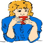 Woman Drinking Coffee Clip Art