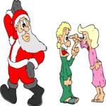 Santa & Fighting Parents Clip Art