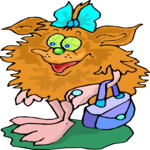 Troll with Purse Clip Art