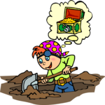 Boy Digging Clip Art