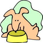 Dog & Bowl 05 Clip Art