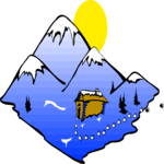 Mountains & Cabin Clip Art