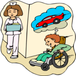 Playing on Wheelchair 2 Clip Art