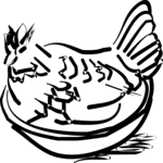 Chicken in Bowl Clip Art