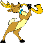 Reindeer Playing Saxophone Clip Art