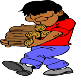 Carrying Firewood 1 Clip Art