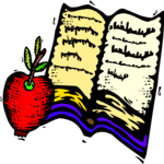 Apple & Book 2 Clip Art