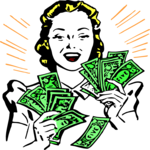 Woman Holding Money 1 Clip Art