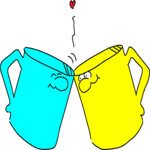 Mugs Toasting Clip Art