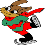 Ice Skating - Rabbit 1 Clip Art