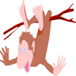 Chimp Hanging Clip Art