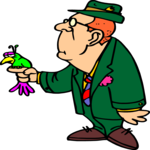 Man & Bird 3 Clip Art