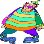 Clown Skating 2 Clip Art