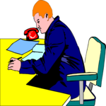 Man at Desk 1 Clip Art