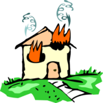 Fire in House Clip Art