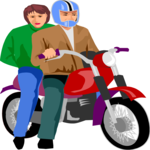 Couple on Motorcycle Clip Art