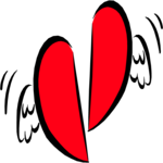 Heart - Broken with Wings Clip Art