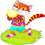 Cat & Ball 2 Clip Art