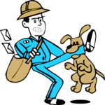 Mailman Being Attacked Clip Art