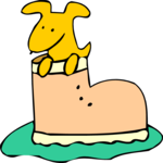 Dog in Boot Clip Art