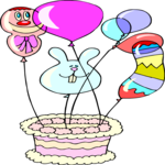 Cake & Balloons 2 Clip Art