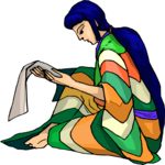 Woman Reading Clip Art