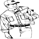 Man in Shirt & Cap Clip Art