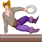 Cowboy Jumping Clip Art