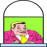 Window View - Man 1 Clip Art