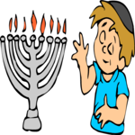 Menorah & Boy 7 Clip Art