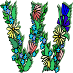 Flowery W 2 Clip Art