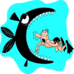 Swimming into Danger Clip Art