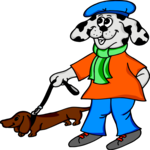 Dog Walking Dog Clip Art