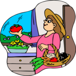 Admiring Vegetables Clip Art