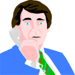 Man on Phone 1 Clip Art