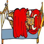 Bull in Bed Clip Art