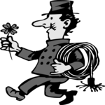 Man with Clover Clip Art