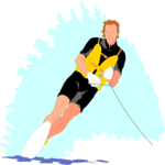 Water Skiing 03 Clip Art