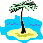 Palm Tree Island 04 Clip Art