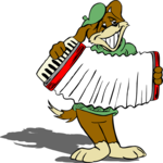 Accordion Player - Dog Clip Art