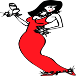 Woman Holding Drinks Clip Art